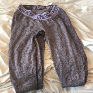 Purple gym shark leggings